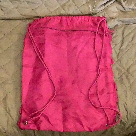 Pink Ruffled Drawstring Bag - Picture 2 of 5
